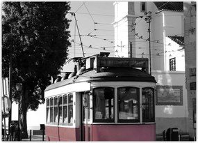 Tablou pe sticlă - Tramvaiul (70x50 cm)