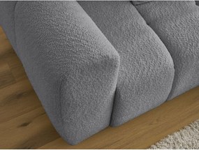 Colțar gri extensibil/cu spațiu de depozitare cu tapițerie din țesătură bouclé (cu colț pe partea dreaptă/cu șezlong) Roxelane – Bobochic Paris