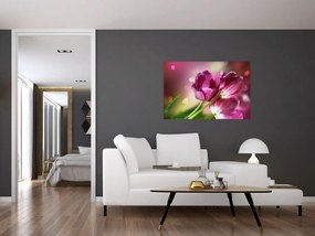 Tablou cu lalele roz (90x60 cm)