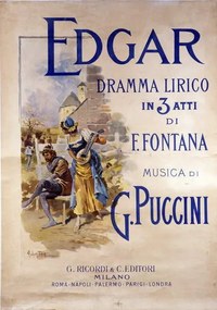 Reproducere Poster for the opera “Edgar” by composer Giacomo Puccini, Hohenstein, Adolfo