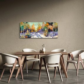 Tablou - Drum înzăpezit prin pădure (120x50 cm)