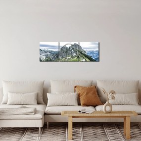 Tablou - Crestele munților (cu ceas) (90x30 cm)