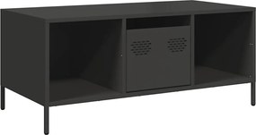 vidaXL Măsuță de cafea, negru, 101,5x50x43,5 cm, oțel laminat la rece