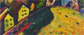 Tablou - Vasily Kandinsky, Houses at Murnau, reproducere (120x50 cm)