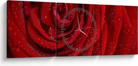 Tablou - detaliu de trandafir (cu ceas) (90x30 cm)