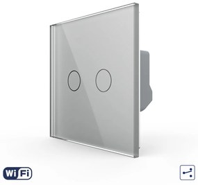 Intrerupator Dublu Cap Scara / Cruce Wi-Fi cu Touch LIVOLO din Sticla – Serie Noua