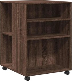 vidaXL Masă laterală cu roți stejar maro 55x60x78 cm lemn prelucrat