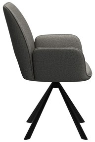 Scaun de sufragerie gri închis cu cotiere Graham – Actona
