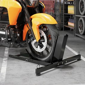 HOMCOM Suport Blocator Roată Moto cu Suport Reglabil, Capacitate de 816,5 kg,  Ø34-84 cm, Negru | Aosom Romania