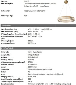 Lustra LED design LUX Vancouver L alama antic