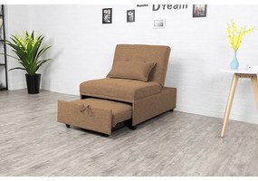 Fotoliu extensibil, material textil maro, OKSIN
