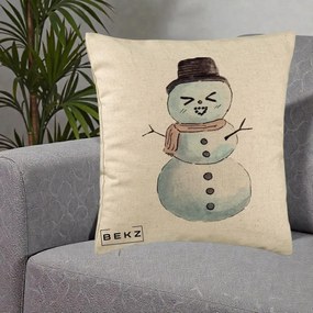 Perna Decorativa Om de Zapada Kawaii Haios, 40x40 cm, Bej, Husa Detasabila, Perna Inclusa, BEKZ®