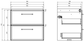 Cersanit S1021-003 - Dulap suspendat sub lavoar MILLE 60x45 cm, mentă