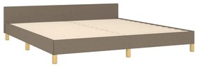 Cadru de pat cu tablie, gri taupe, 160x200 cm, textil Gri taupe, 160 x 200 cm, Benzi verticale