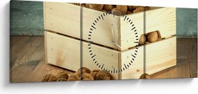 Tablou - Natură moartă de toamnă cu nuci (cu ceas) (90x30 cm)