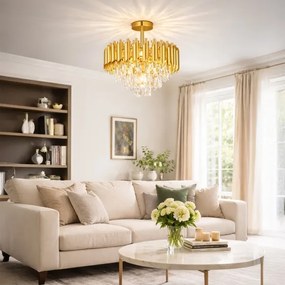 Brilagi - Lustră aplicată ECLIPSE 5xE14/10W/230V, Ø 38 cm, auriu