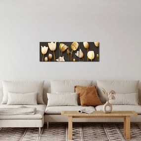 Tablou - Lalele - abstract (cu ceas) (90x30 cm)