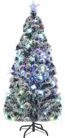 vidaXL Brad de Crăciun pre-iluminat cu suport și LED-uri, 150 cm, fibră optică