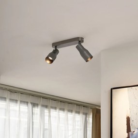 Spot plafon rotund cu două lumini, culoare metal gri-închis, GU10, 50 mm - Stanley