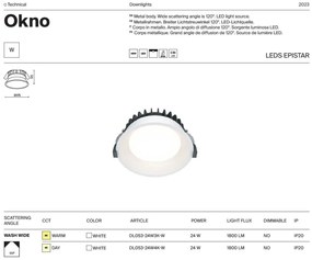 Spot LED incastrabil design tehnic Okno alb 17,5cm 4000K