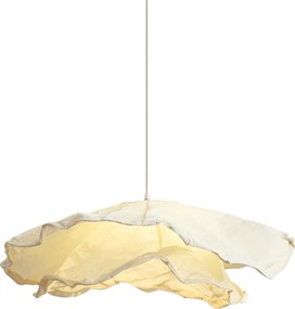 Japandi hanglamp beige met stoffen kap 80cm - Papel