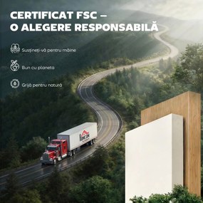 HOMCOM Masă de Bucătărie Pliabilă pentru 4 Persoane cu Raft, din Lemn, 160x60x75 cm, Alb | Aosom Romania