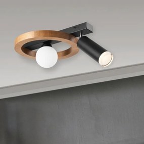 Spot OTIS 1xG9/5W/230V + 1xE27/15W/230V stejar