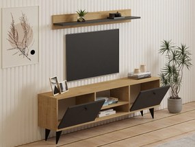 Mobilier living Nateda (stejar zafir + antracit) . 1095565