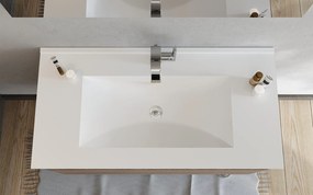 Set lemn masiv Mobilier Baie Suspendat Salta 100cm - Rovere Bianco
