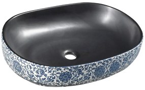 Chiuvetă neagră/albastră din ceramică 60x40 cm Priori – Sapho