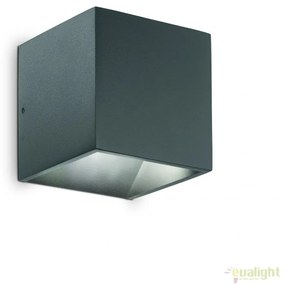 Aplica LED iluminat exterior design modern cu protectie IP44 RUBIK AP1 ANTRACITE 4000K 149738