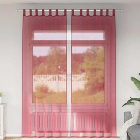 vidaXL Perdele Voile cu Bucle 2 buc Roșu Vin 140x260 cm