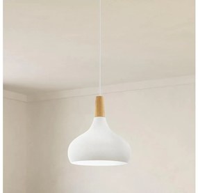 Eglo 901178-Pendul pe cablu SABINAR 1xE27/60W/230V Ø28 cm alb-