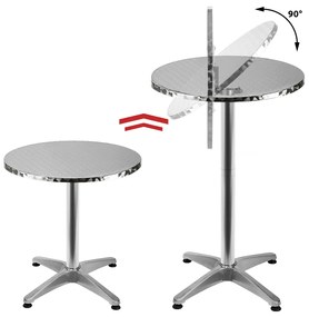 2 in 1 Masa inalta /Masa bistro Reglabil pe inaltime Pliabil Aluminiu Ø 60 cm