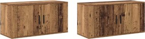 vidaXL Set Dulap TV montat pe perete Pe perete 2 pcs Lemn Vechi