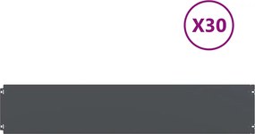 vidaXL Borduri de gazon 30 buc Antracit 20x103 cm Oțel laminat la rece