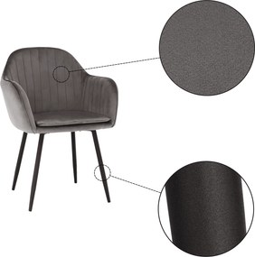 Fotoliu de design, ţesătură catifea gri, ZIRKON