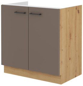 Dulap inferior de bucătărie pod drez Barb 80 ZL 2F BB (stejar artisan + trufă). 1044936