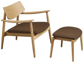 Fotoliu cu taburet maro Olvera – House Nordic