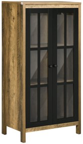 HOMCOM Dulap pentru Bucătărie Modern cu Uși din Sticlă, Ideal pentru Sufragerie și Birou, Design Contemporan, Alb | Aosom Romania