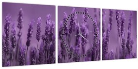Tablou - Lavanda (cu ceas) (90x30 cm)