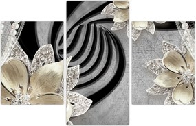 Tablou - 3D Flori aurii (90x60 cm)