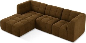 Colțar galben muștar cu tapițerie din catifea (cu colț pe partea stângă/cu șezlong) Aloha – Makamii