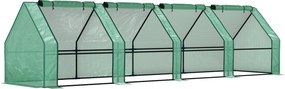 Outsunny Mini Seră Portable Tunel pentru Creșterea Plantelor și Florilor cu Uși Rulabile cu Fermoar, Verde | Aosom Romania