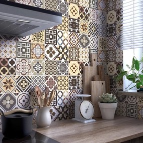 Set de 24 de autocolante de perete Ambiance Kenjito, 15 x 15 cm