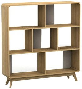 Bibliotecă în culoare naturală cu aspect de lemn de stejar 122x126 cm Caitlin – Støraa