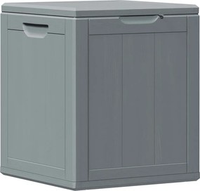 vidaXL Cutie de depozitare pentru grădină, gri, 90L, aspect de lemn din PP