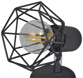 Aplice perete cadru sarma, stil industrial, negru, bec cu filament LED