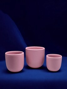 Pahar Cafea NOVUM Velaris Pink Forever Mom 250 ml - Roz Mat Catifelat Dedicat Mamelor - Gresie Ceramica Glazurata Manual