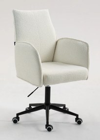 HR280K Scaun Crem Boucle cu Bază Neagră